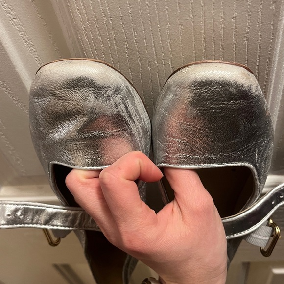 Sam Edelman Silver Mary Jane Flats 5.5 - Picture 6 of 7